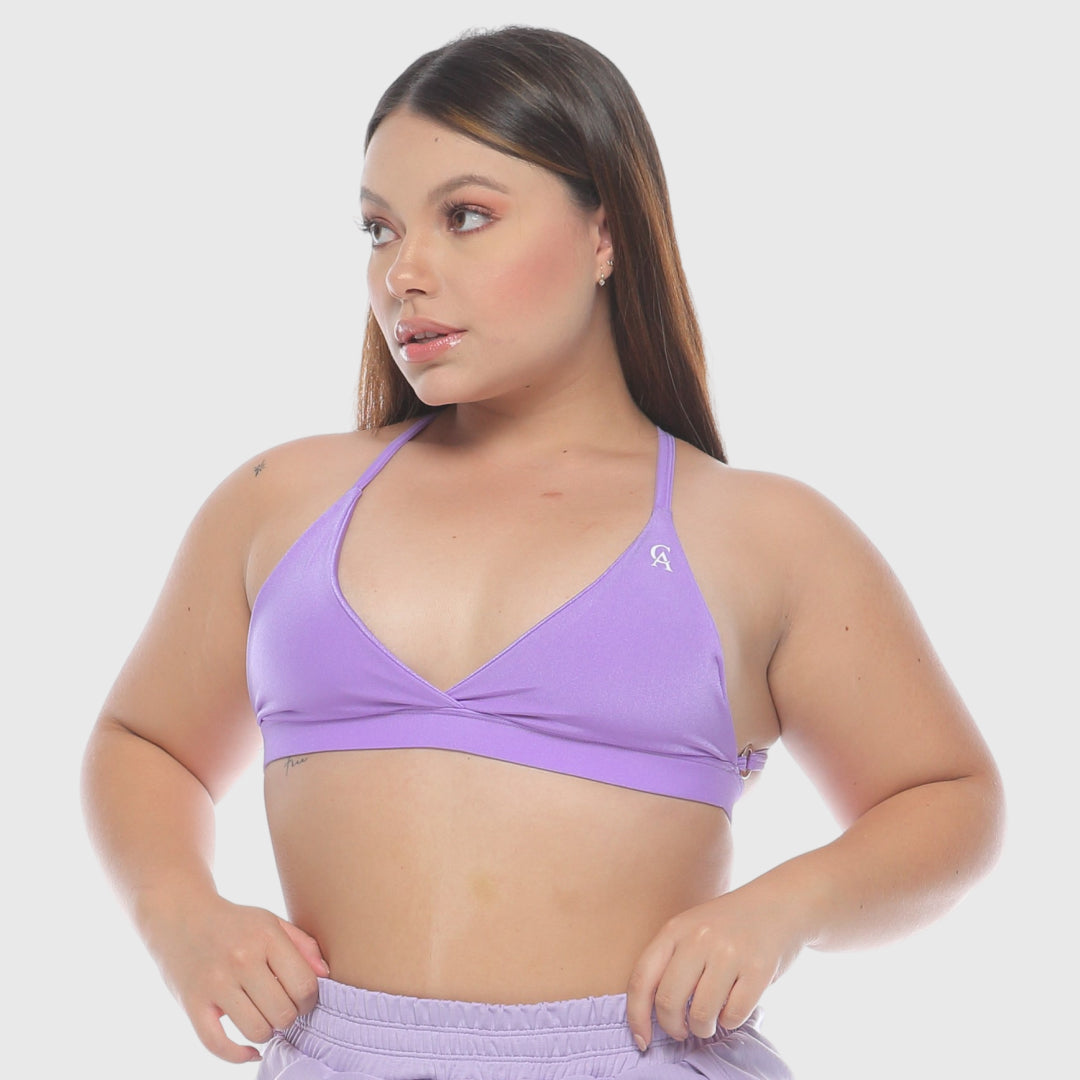 TOP TRIÁNGULO MORADO CRUZADO